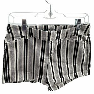 Old Navy Striped Mid Rise Shorts Black White  2
